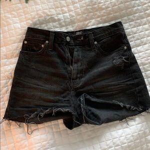 Black denim shorts